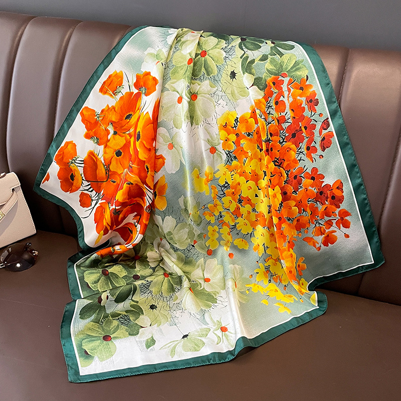 70x70cm Silk Scarf Square For  - Shawl Wrap Winter avis et prix