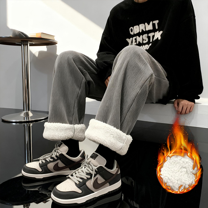 Thick Lamb Fleece Men's Pants  - Corduroy Pant Warm avis et prix