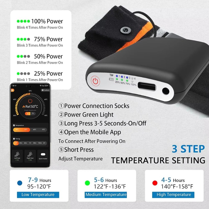 For Winter Heated Glove Insole - Heated Vest Battery avis et prix