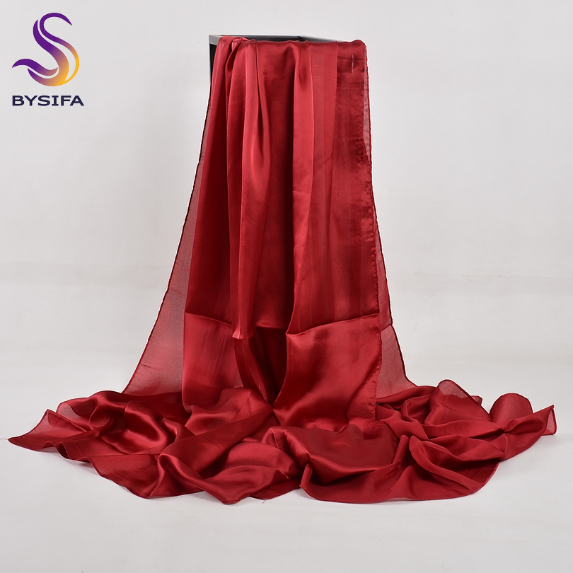 [BYSIFA] Solid Color Silk Scar - Shawl Wrap Winter avis et prix