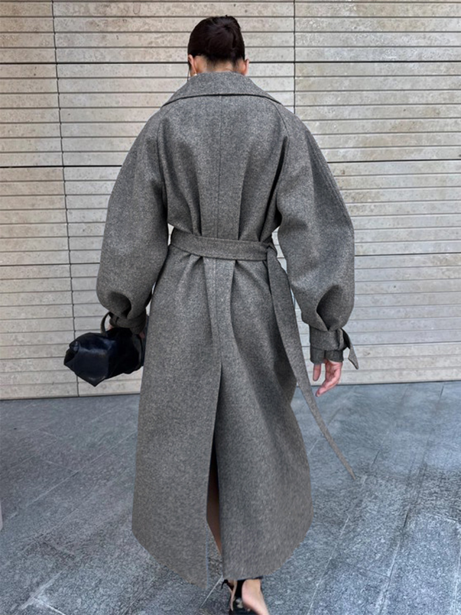 LUCYSHIHATTU Long Imitation wo - Wool Coat Peacoat avis et prix