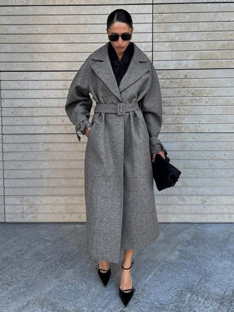 LUCYSHIHATTU Long Imitation wo - Wool Coat Peacoat avis et prix