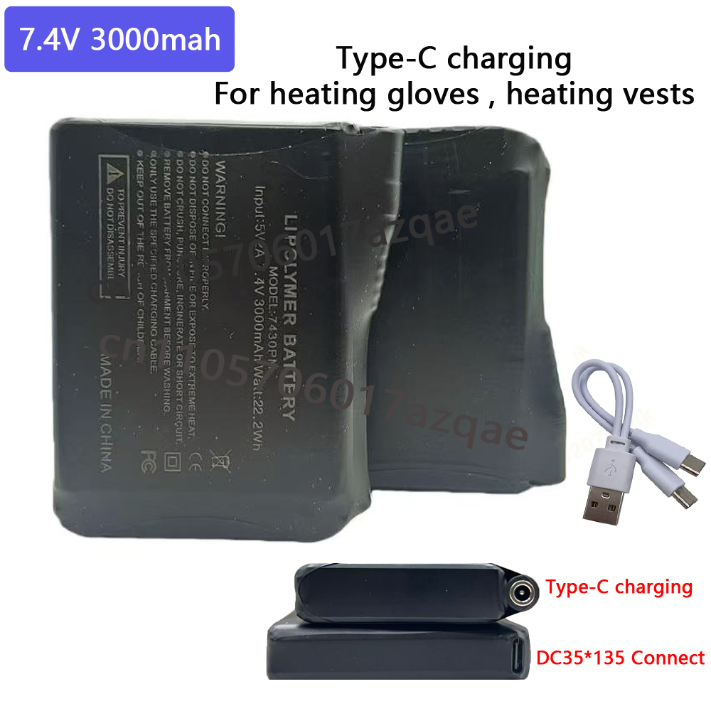 7.4V 3000mah Heated Gloves Bat - Heated Vest Battery avis et prix