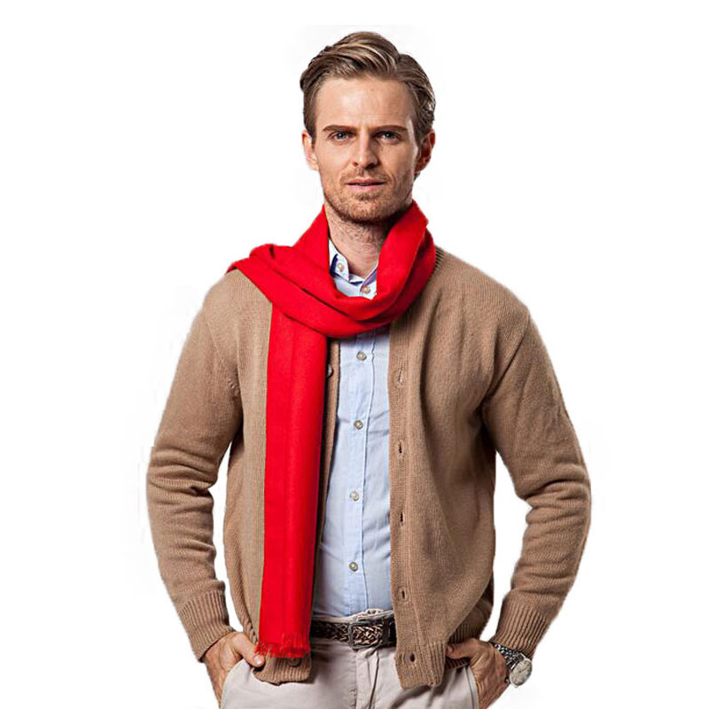Fashion Winter Solid Color Men - Wool Scarf Men avis et prix