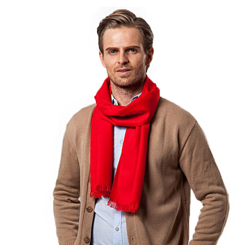 Fashion Winter Solid Color Men - Wool Scarf Men avis et prix