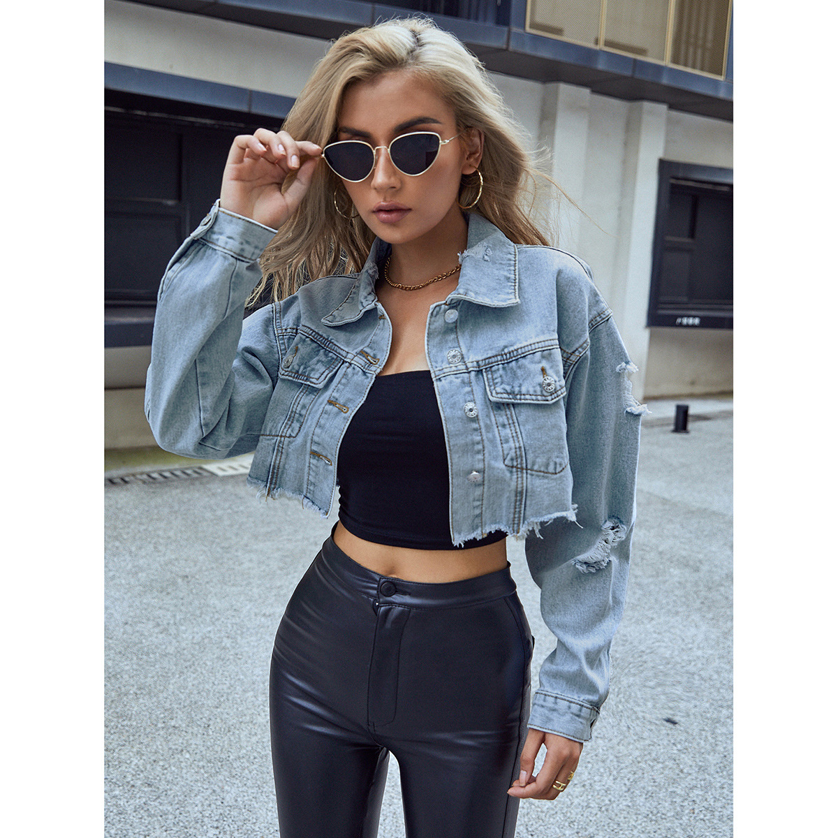 Women Denim Coats Solid Short  - Down Jacket Packable avis et prix