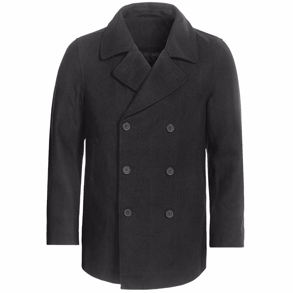 Custom Made Charcoal grey Pea  - Wool Coat Peacoat avis et prix