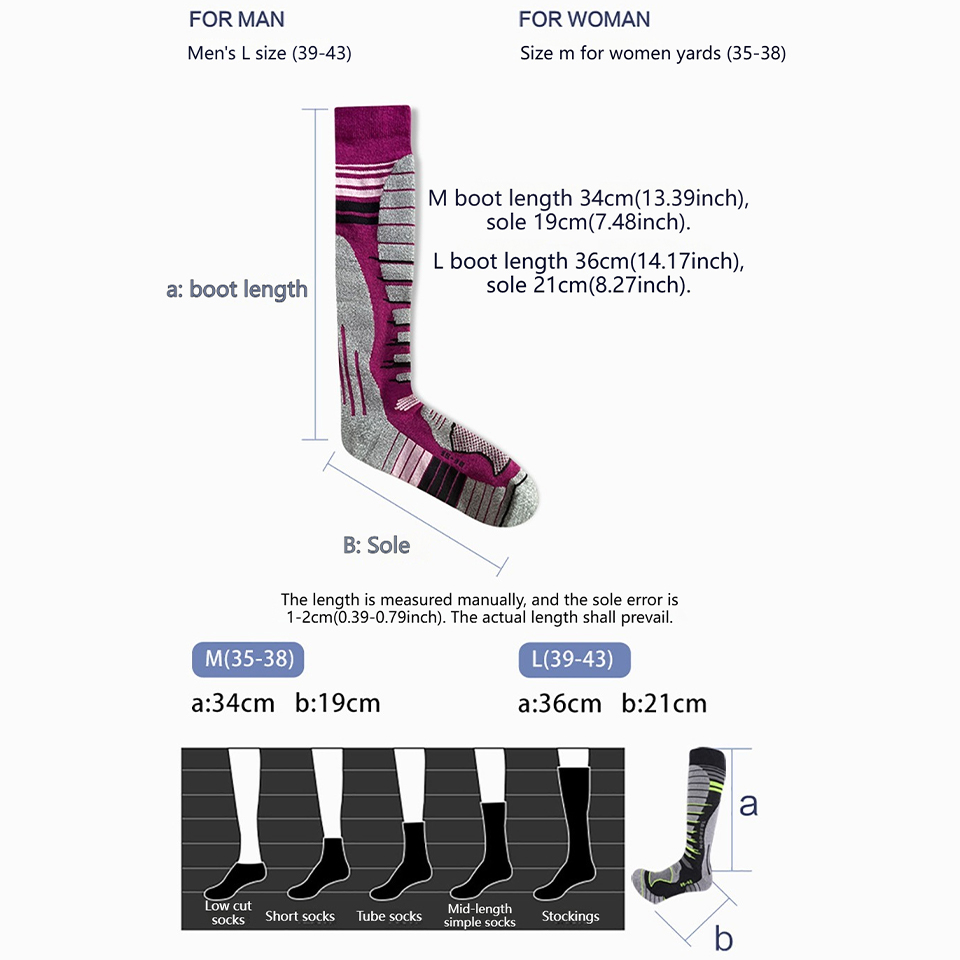 GTUBIKE Merino Wool Ski Socks, - Thermal Sock Wool avis et prix