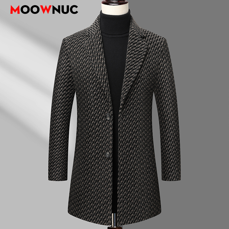 Long Coat Men Mens Wool Jacket - Wool Coat Peacoat avis et prix