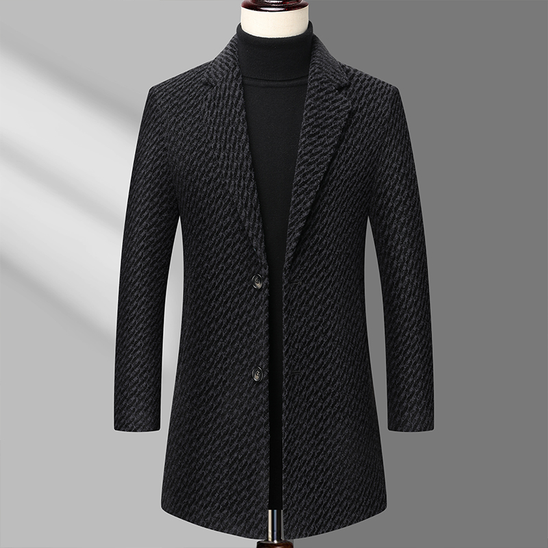 Long Coat Men Mens Wool Jacket - Wool Coat Peacoat avis et prix