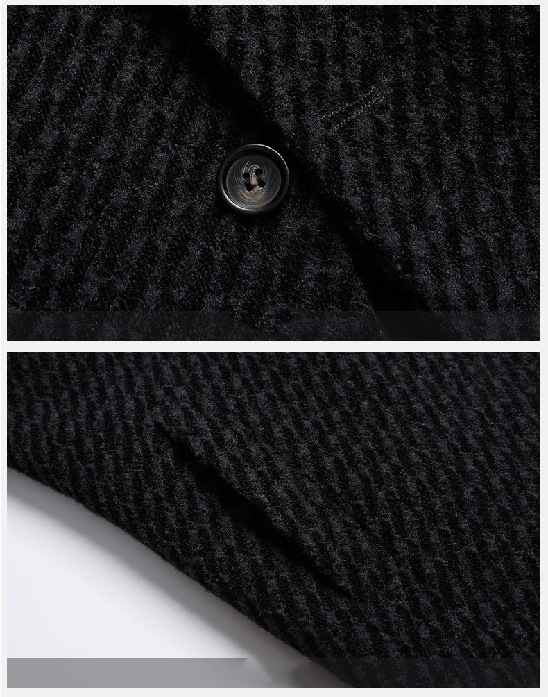 Long Coat Men Mens Wool Jacket - Wool Coat Peacoat avis et prix