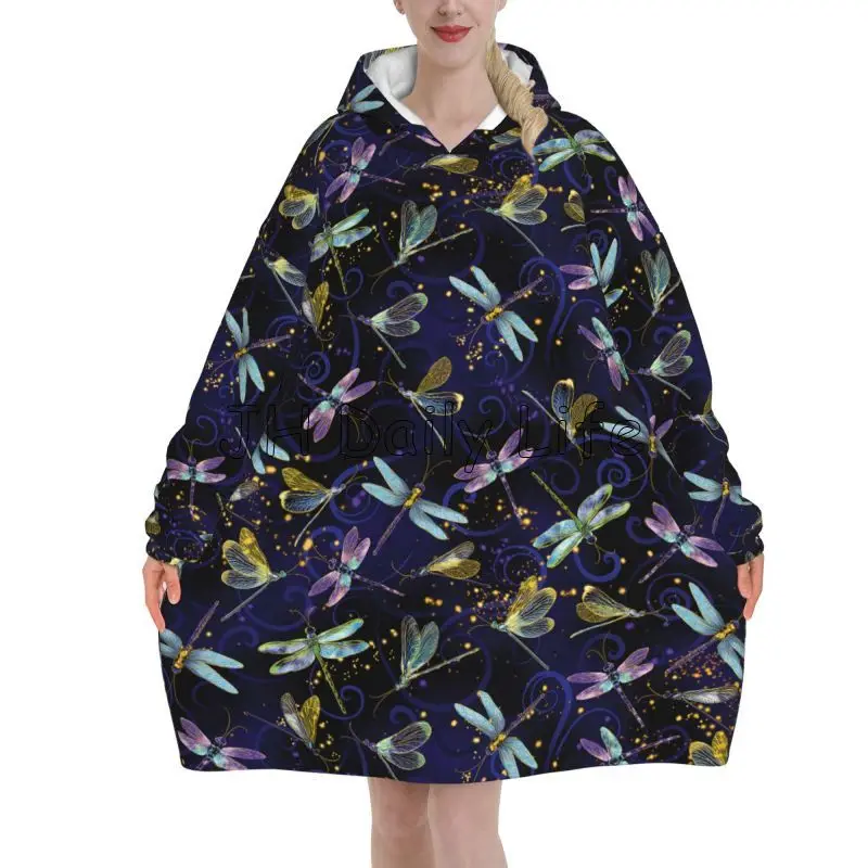 Dragonfly Galaxy Wearable Blan - Sherpa Hoodie Fleece avis et prix