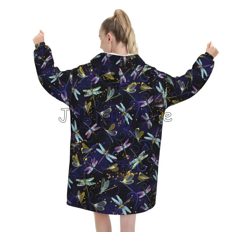 Dragonfly Galaxy Wearable Blan - Sherpa Hoodie Fleece avis et prix
