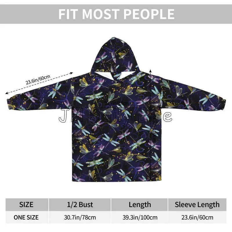 Dragonfly Galaxy Wearable Blan - Sherpa Hoodie Fleece avis et prix