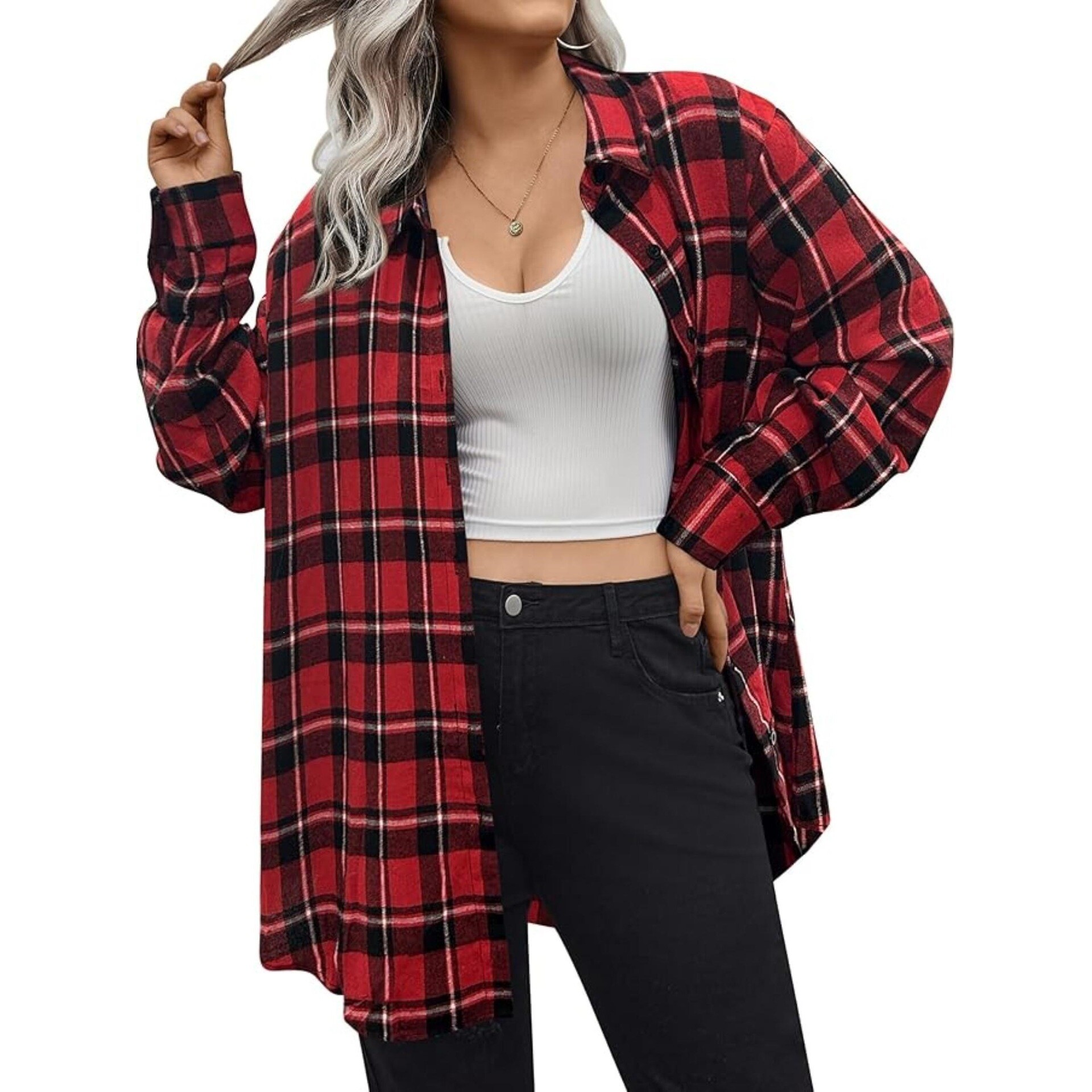 Warm Flannel Plaid Shirt Women - Flannel Shirt Lined avis et prix