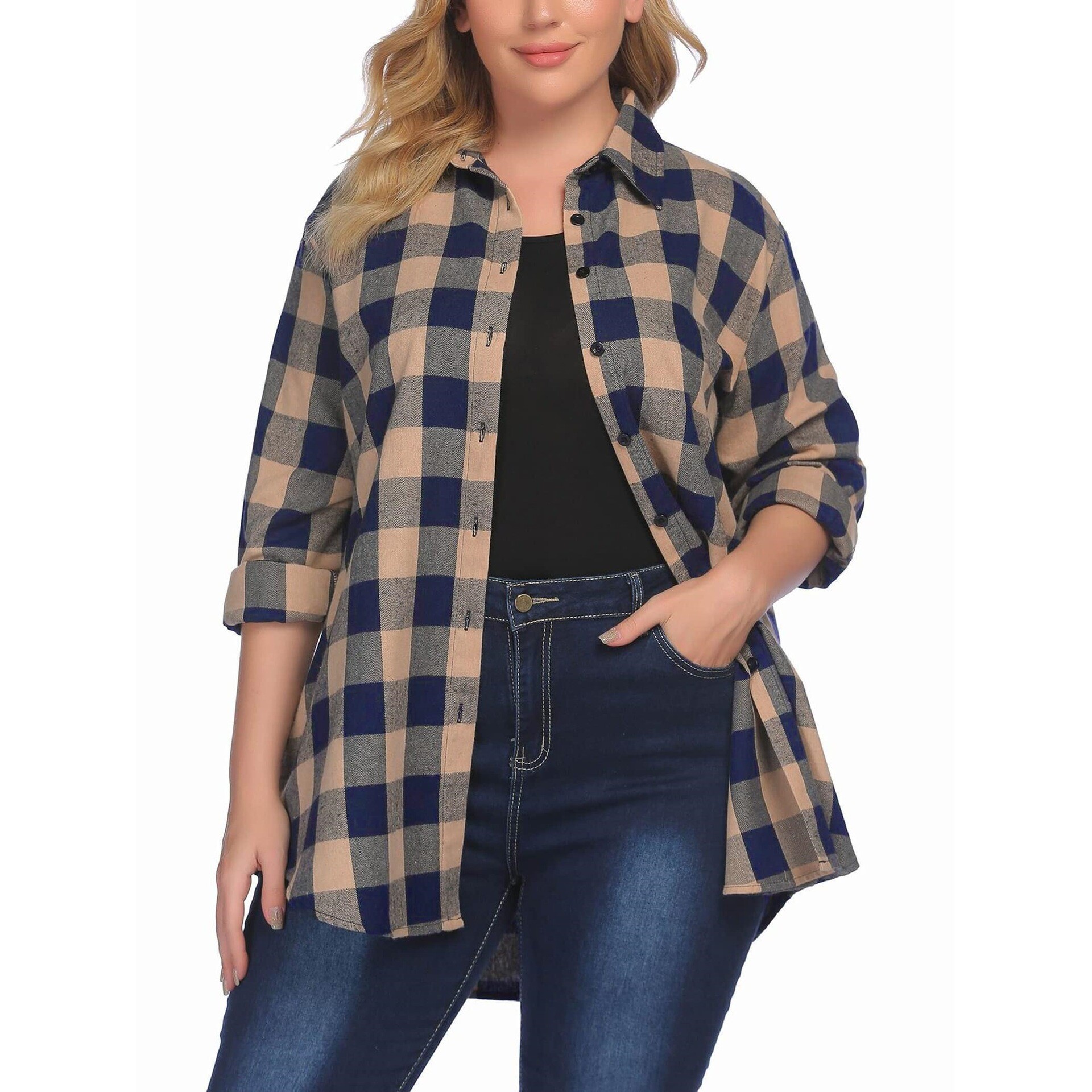 Warm Flannel Plaid Shirt Women - Flannel Shirt Lined avis et prix