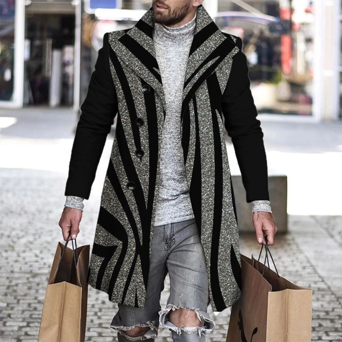 2025 Long Coat Men Mens Wool J - Wool Coat Peacoat avis et prix
