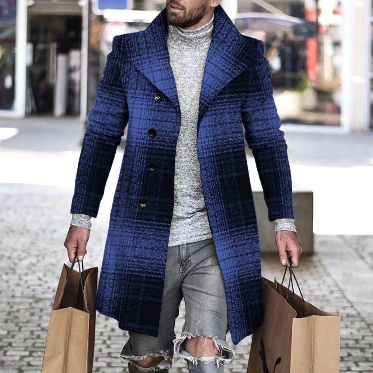 2025 Long Coat Men Mens Wool J - Wool Coat Peacoat avis et prix