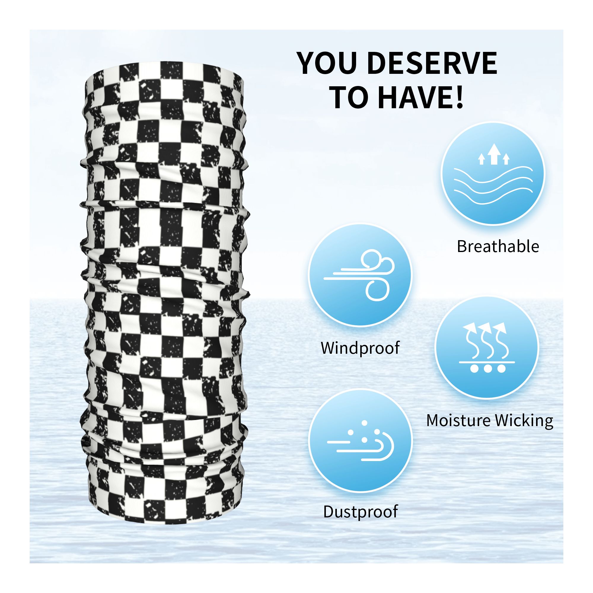 Custom Retro Checkered Flag Wi - Neck Gaiter Fleece avis et prix