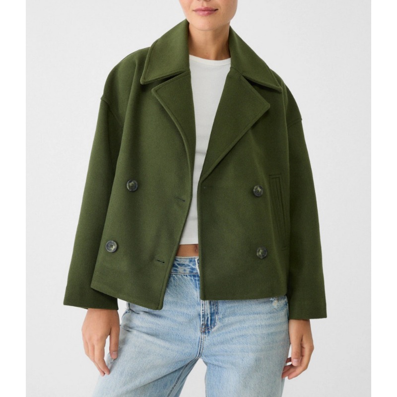 Women's Oversized Double Breas - Wool Coat Peacoat avis et prix