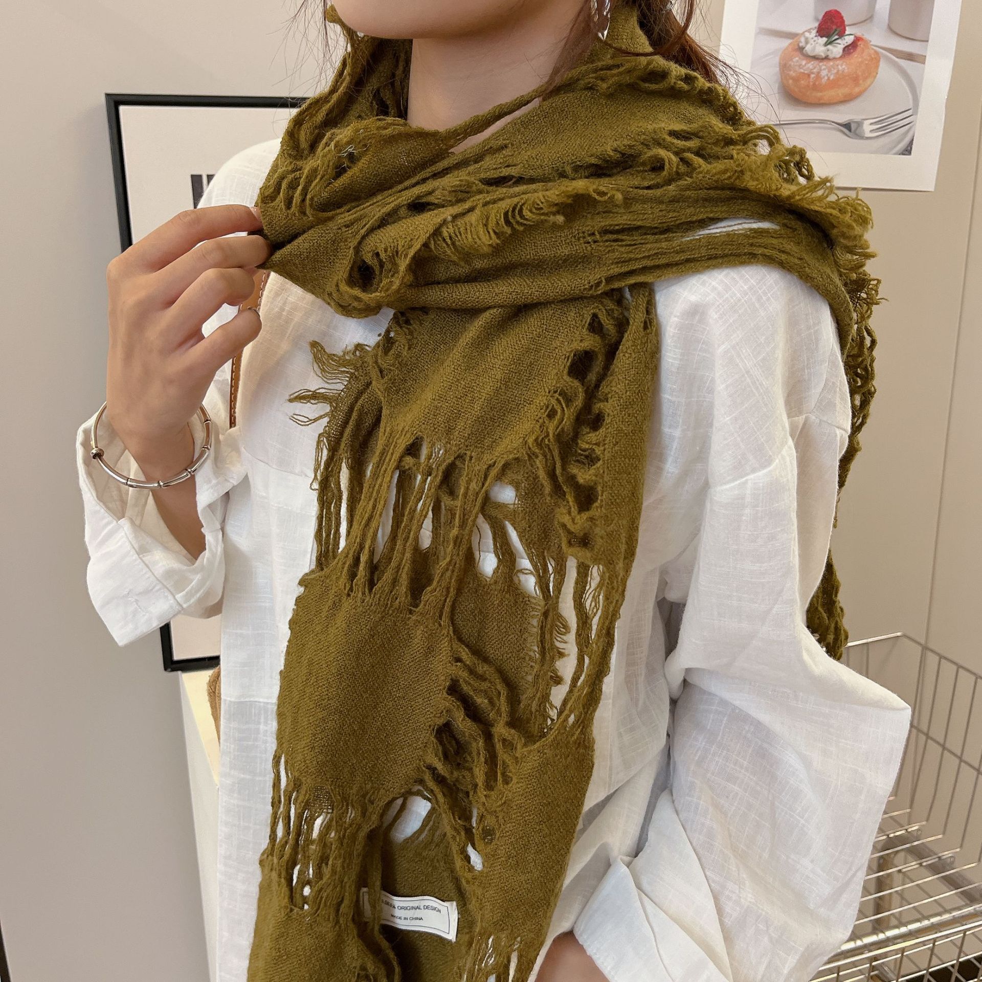 2025 New Fashion Ripped Hole T - Wool Scarf Men avis et prix