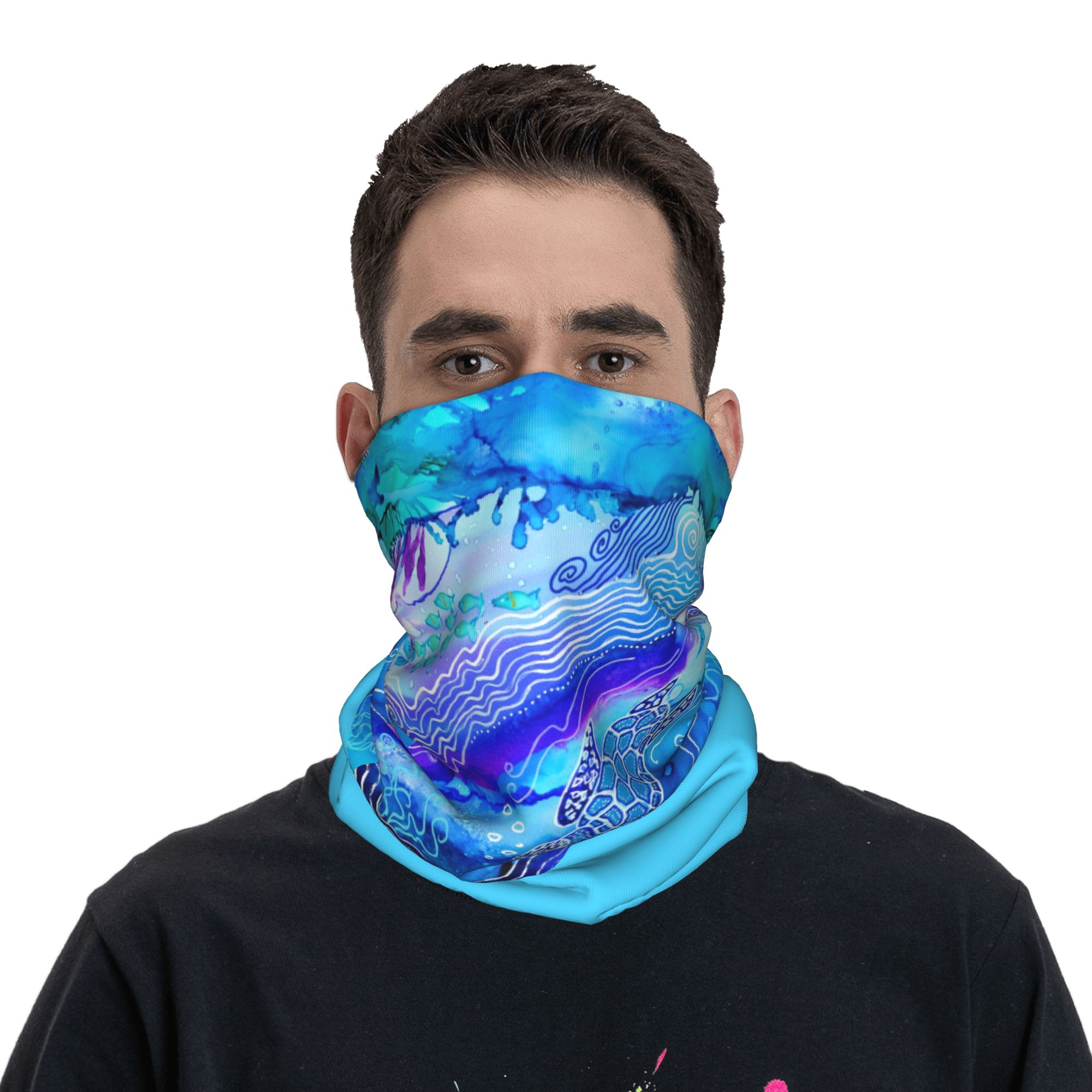Custom Ocean Turtle Dive Winte - Neck Gaiter Fleece avis et prix