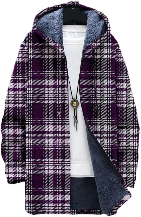 Men's Plaid Cardigan Oversized - Sherpa Hoodie Fleece avis et prix