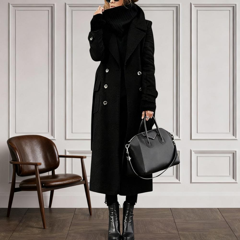 Women Coat Women's Double Brea - Wool Coat Peacoat avis et prix
