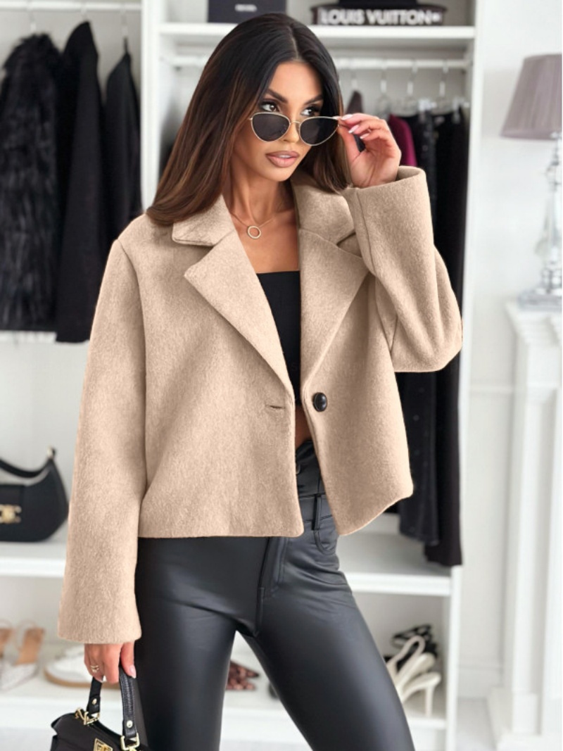 Cropped Trench Coat for Women  - Wool Coat Peacoat avis et prix