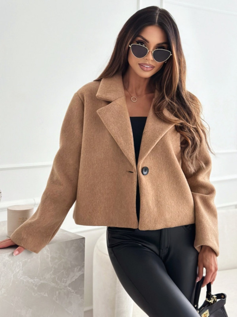 Cropped Trench Coat for Women  - Wool Coat Peacoat avis et prix