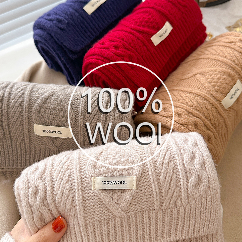 Luxury 100% Wool Scarf Women M - Wool Scarf Men avis et prix