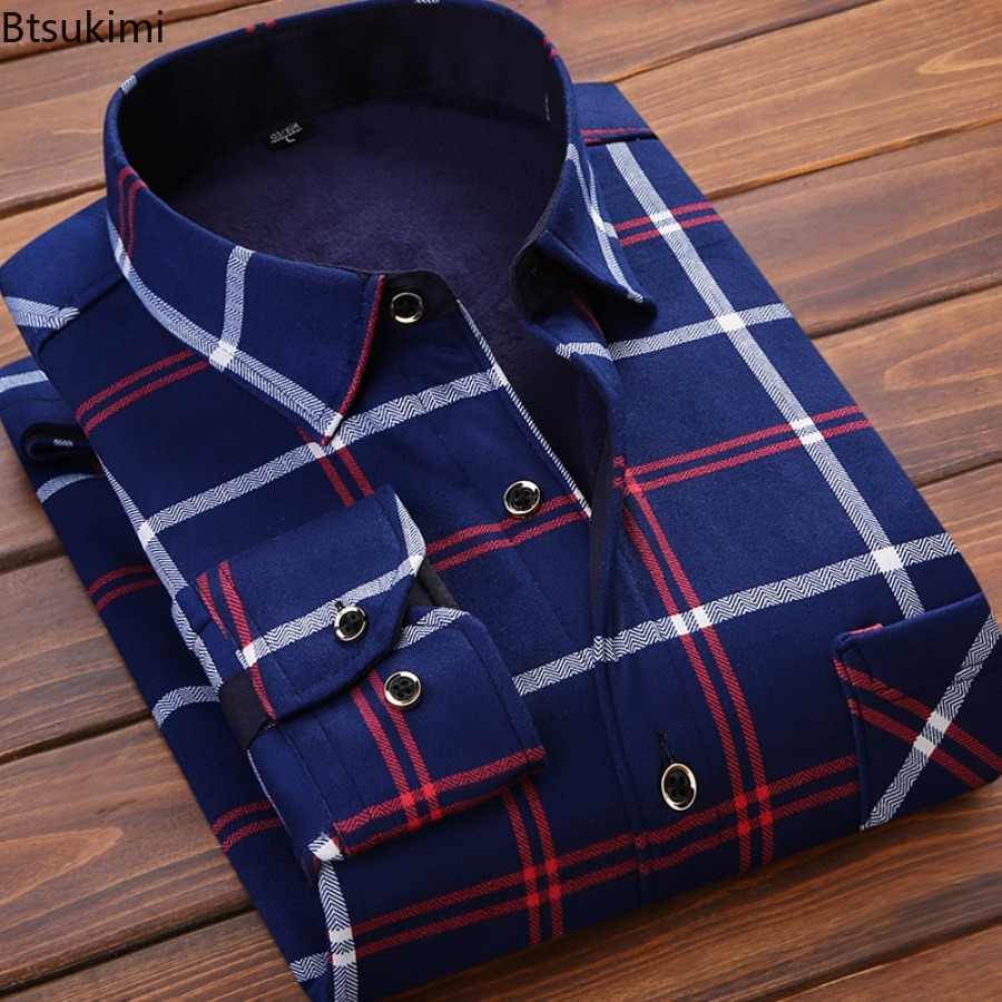 Flannel Men Shirt 2026 Autumn  - Flannel Shirt Lined avis et prix