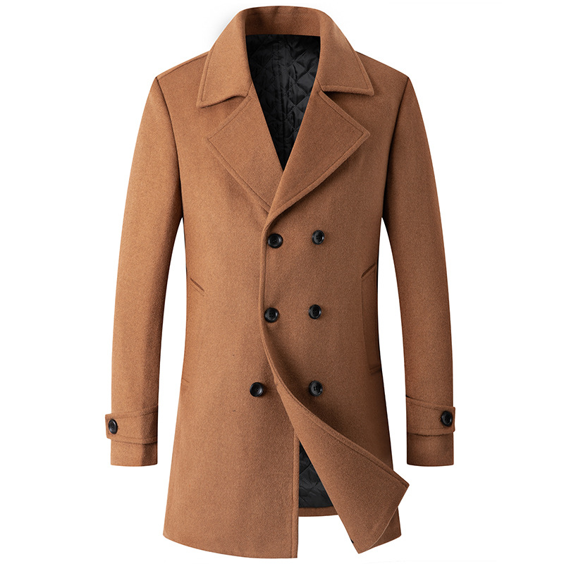 Double Breasted Coat Men Peaco - Wool Coat Peacoat avis et prix
