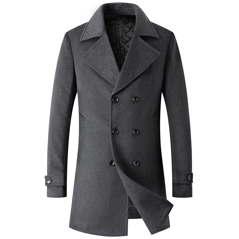 Double Breasted Coat Men Peaco - Wool Coat Peacoat avis et prix