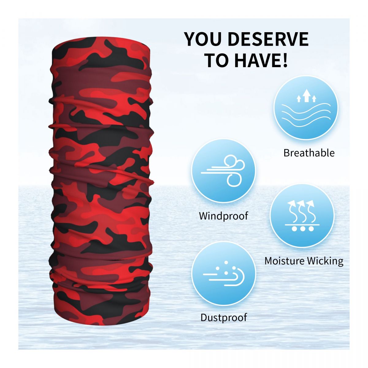 Militaryy Red Camouflage Banda - Neck Gaiter Fleece avis et prix